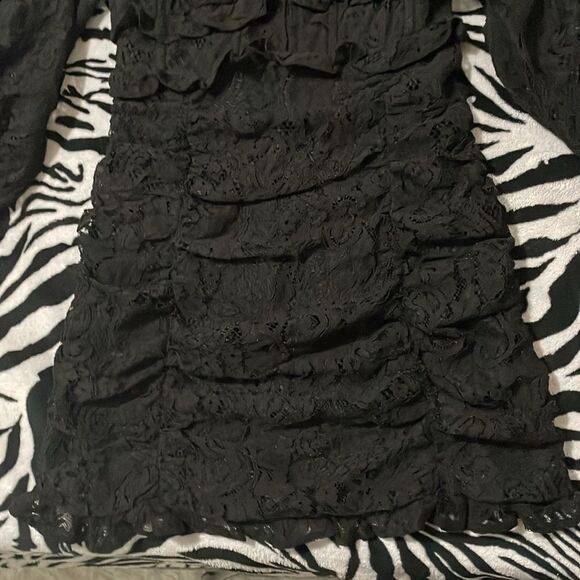 ASTR the label ruched black lace long sleeve mini corset dress medium NWT - Picture 6 of 17